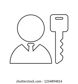 private key icon. Element of cyber security for mobile concept and web apps icon. Thin line icon for website design and development, app development