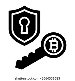 Ilustración vectorial de glifo de icono de clave privada