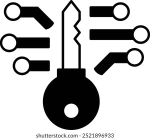 Private Key Icon or Illustration for Cryptocurrency Security and Access Control