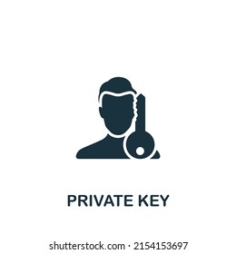 Private Key icon. Monochrome simple Cryptocurrency icon for templates, web design and infographics