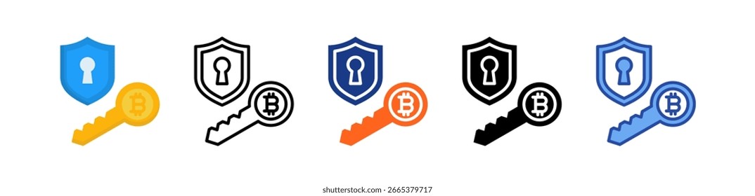Private Key Icon Multi Style Illustration