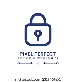 Private key linear desktop icon. Access control. Confidential information. Pixel perfect 128x128, outline 4px. GUI, UX design. Isolated user interface element for website. Editable stroke