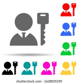 private key multi color style icon. Simple glyph, flat vector of cyber security icons for ui and ux, website or mobile application