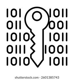 Private Key Vector Line Icon Design