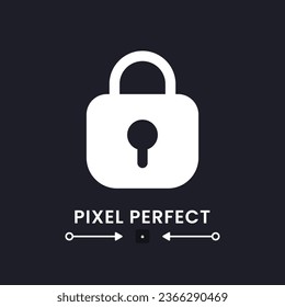 Private key white solid desktop icon. Access control. Confidential information. Pixel perfect 128x128, outline 4px. Silhouette symbol for dark mode. Glyph pictogram. Vector isolated image
