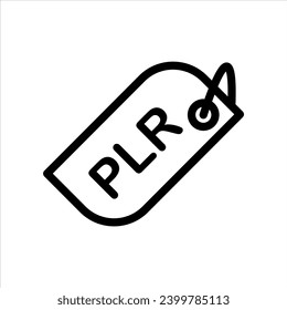 Private Label Rights Icon. plr law to allow someone the right to sell an asset of the seller has the ownership  legally symbol logo. grant permission or private label right to resell or copy vector