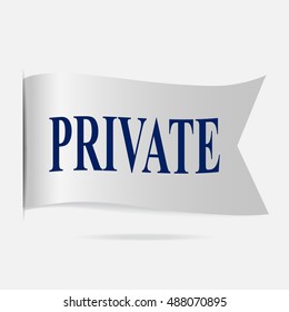 Private label, silver ribbon badge