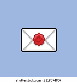 Private Letter In Pixel Art Style