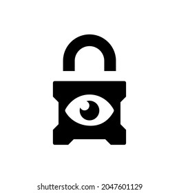 Private lock icon on white background