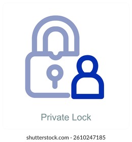 Private Lock and safety icon concept