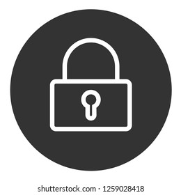 Private lock vector sign. Lock icon. Open close lock icon. EPS 10 flat symbol. Round icon design