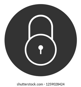 Private lock vector sign. Lock icon. Open close lock icon. EPS 10 flat symbol. Round icon design