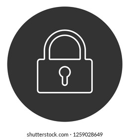 Private lock vector sign. Lock icon. Open close lock icon. EPS 10 flat symbol. Round icon design