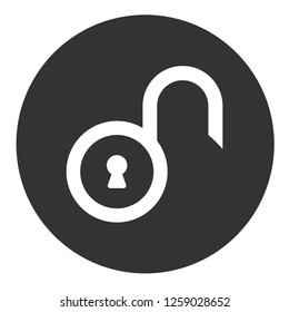 Private lock vector sign. Lock icon. Open close lock icon. EPS 10 flat symbol. Round icon design