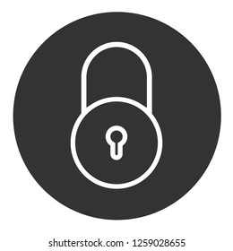 Private lock vector sign. Lock icon. Open close lock icon. EPS 10 flat symbol. Round icon design