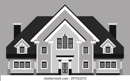 private mansion isolated on gray background