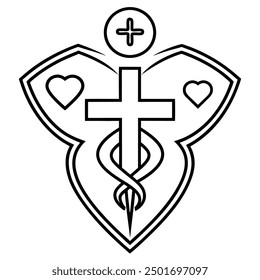 private medical clinic Vector logo design Black and white