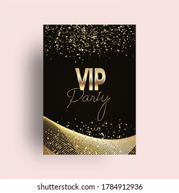 Private Membership Vector Card with Gold