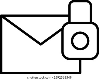Private Message Vector Line Icon Design