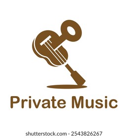 private music flat minimalist logo design