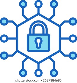 Private Network Icon Blue Vector Illustration