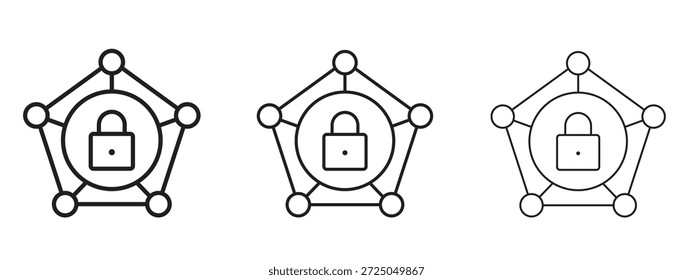 Icono de red privada. Ilustración vectorial de estilo minimalista dibujado a mano