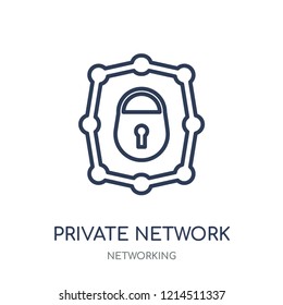 Private network icon. Private network linear symbol design from Networking collection. Simple outline element vector illustration on white background.