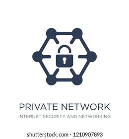 Private network icon. Trendy flat vector Private network icon on white background from Internet Security and Networking collection, vector illustration can be use for web and mobile, eps10