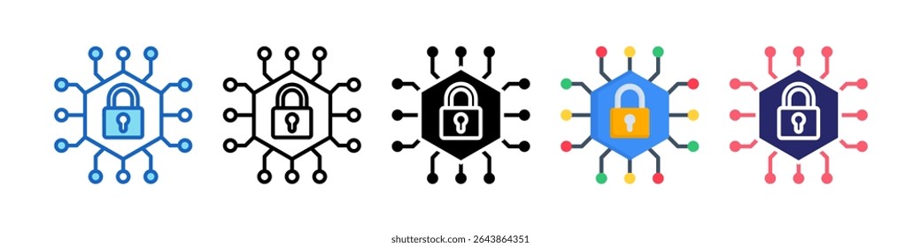 Private Network Multiple Style Icon Set Collection.