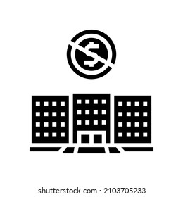 private nonprofit institution glyph icon vector. private nonprofit institution sign. isolated contour symbol black illustration