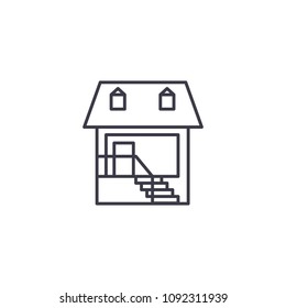 Private office linear icon concept. Private office line vector sign, symbol, illustration.