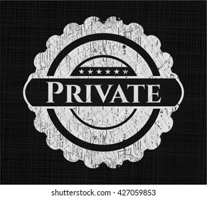 Private on chalkboard