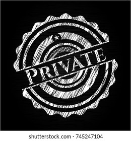 Private on chalkboard