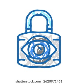 private padlock doodle icon sketch vector. private padlock sign. isolated symbol illustration