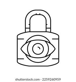 private padlock line icon vector. private padlock sign. isolated contour symbol black illustration