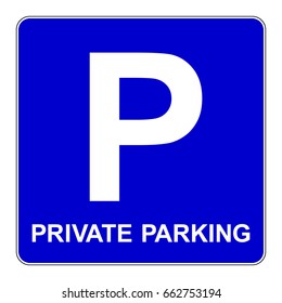 Private parking sign, vector illustration.