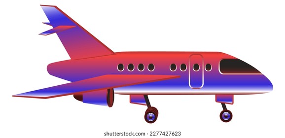 Private passenger aircraft red blue