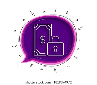 Icono de línea de pago privado. Burbuja de chat con sombra. Signo de dólar. Símbolo de finanzas. Icono de pago privado en línea delgada. Vector