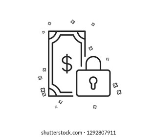 Private payment line icon. Dollar sign. Finance symbol. Geometric shapes. Random cross elements. Linear Private payment icon design. Vector