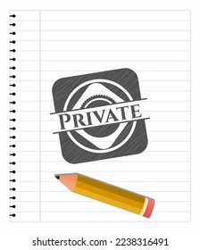 Efecto de lápiz privado. Ilustración vectorial. Detallado. 