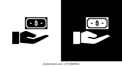 Icono de colocación privada lleno de blanco y negro.