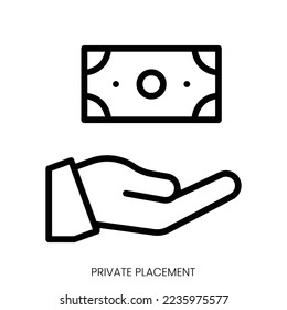 private placement icon. Line Art Style Design Isolated On White Background