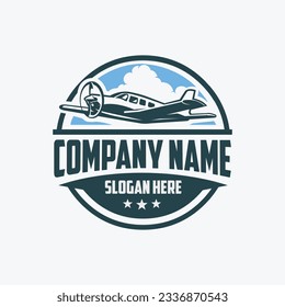 Vector de plantilla para el logotipo de la compañía de aviones privados aislado