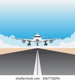 A private plane is flying up. vector draw background