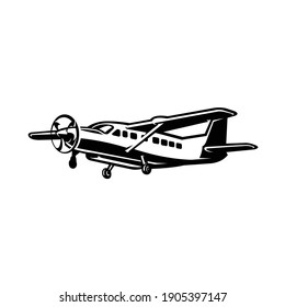 Private Plane, Small Propeller Plane Vector Isolated