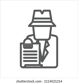Página de directivas privadas Sitio Web Icono de línea simple