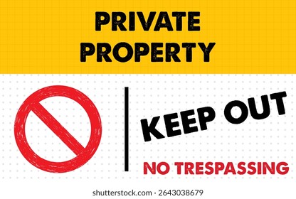 propriedade privada manter fora placa de sinalização sem invasão nenhum símbolo de segurança aviso proibido texto preto empoeirado efeito grunge vermelho fundo branco Área restrita NÃO ENTRAR