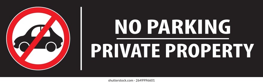 Propriedade privada sem aviso de estacionamento vetor, não bloquear o sinal de entrada