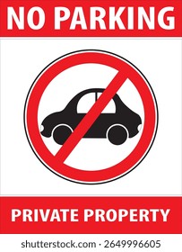 Propriedade privada sem aviso de estacionamento vetor, não bloquear o sinal de entrada