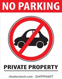Propriedade privada sem aviso de estacionamento vetor, não bloquear o sinal de entrada